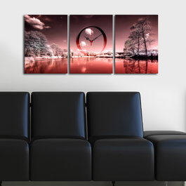 Wallity 3P3040CS-85 Reloj de Pared de Lienzo Decorativo (3 Piezas) Multicolor